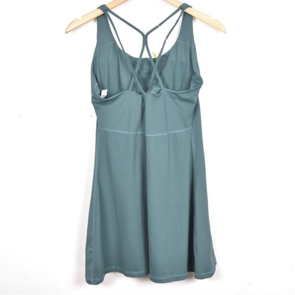 NWT Halara U-Neck Crisscross A-Line Tennis Workout Dress No Liner - Stone Green - Picture 4 of 7